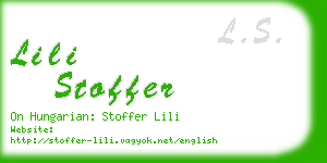 lili stoffer business card